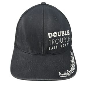 VIE Trucker Hat Black White One Size Snapback Double Trouble Bail Bonds Mesh